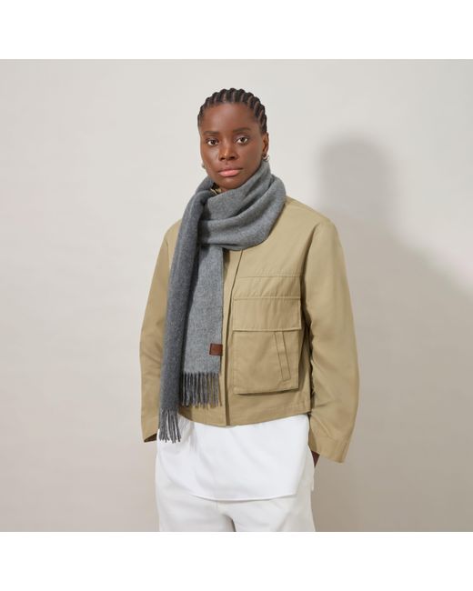 Mulberry Gray Reversible Cashmere Bi-Colour Scarf Melange-Dark Gr