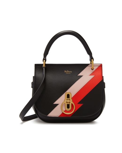 Mulberry Small Amberley Satchel In Black Multi-colour Flash
