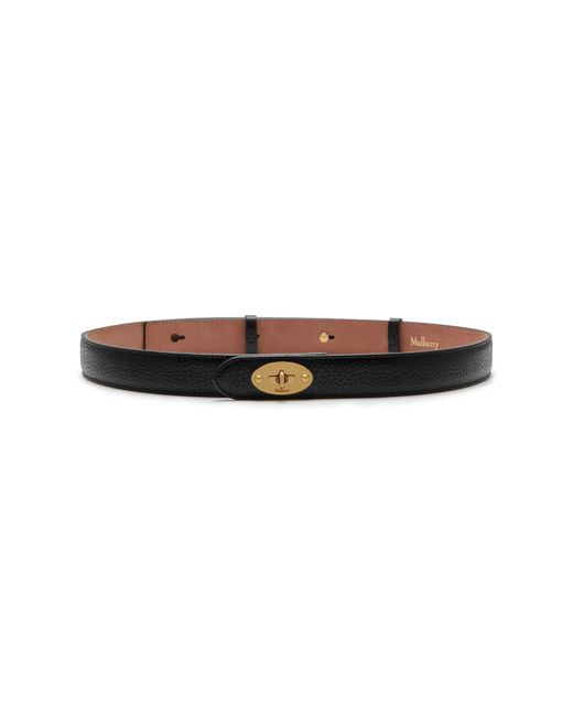 Mulberry Darley Belt In Black Natural Grain Leather