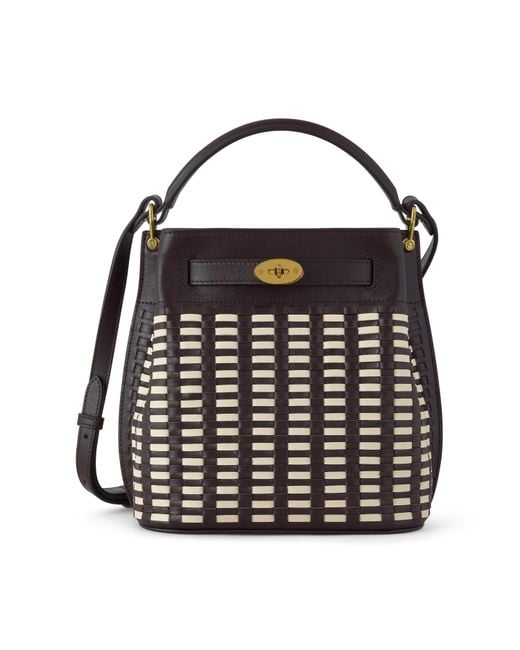 Mulberry Black Leather Islington Bucket Ebony-Eggshell