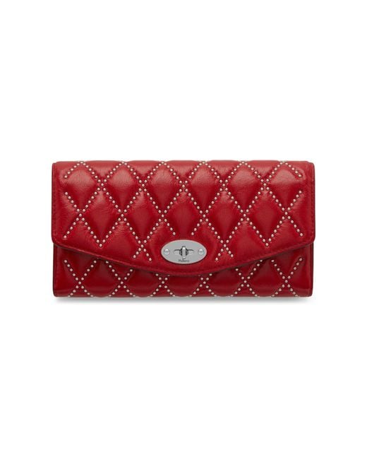 Mulberry Red Darley Wallet In Scarlet Quilted Shiny Buffalo