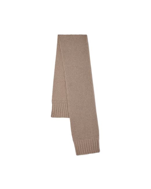 Mulberry Brown Chunky Ribbed Scarf Oat