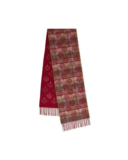 Mulberry Red Heritage Check & Tree Scarf