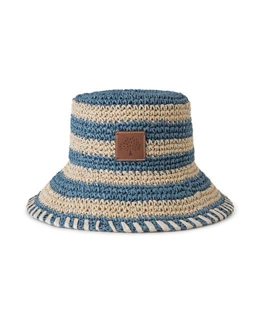 Mulberry Blue Horizontal Striped Bucket Hat