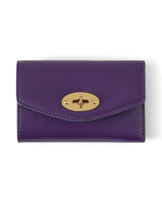 Mulberry Purple Leather Darley Folded Multi-Card Wallet Amethyst
