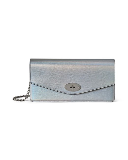 Mulberry Gray Leather Darley Clutch