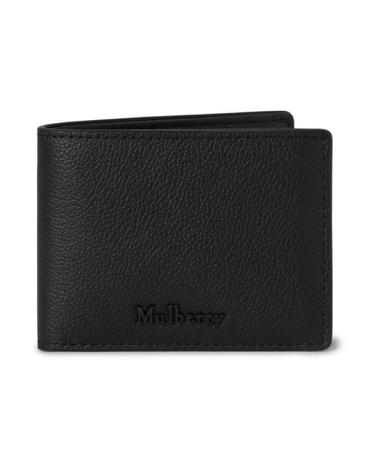 Mulberry Black Farringdon Compact Bifold Wallet for men
