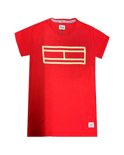 Hilfiger Denim Red Froggy Round Neck T-shirt for men