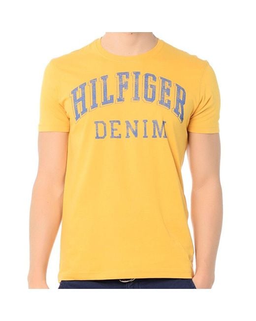 Hilfiger Denim Yellow Federer Crew Neck T-shirt for men