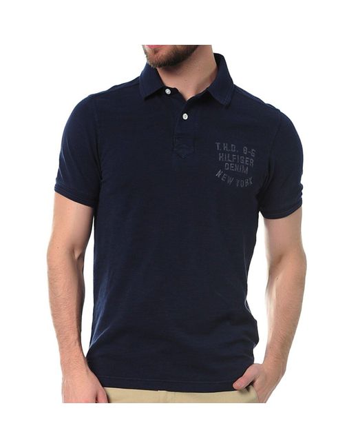 Hilfiger Denim Blue Prince Badge Polo T-shirt for men