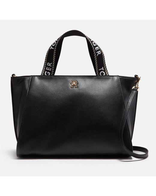 Tommy Hilfiger Black Tommy Life Faux Leather Tote Bag