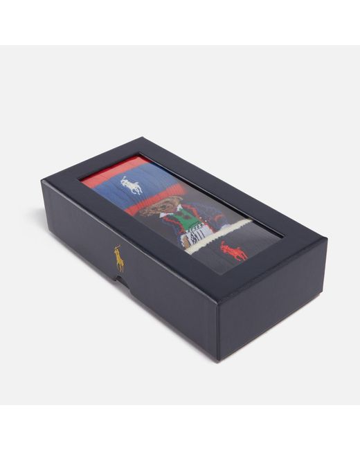 Polo Ralph Lauren Blue Cotton-blend Crew Socks Gift Box