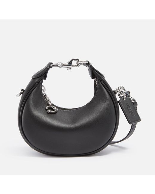 COACH Black Jonie Full-grain Glovetanned Leather Petite Bag