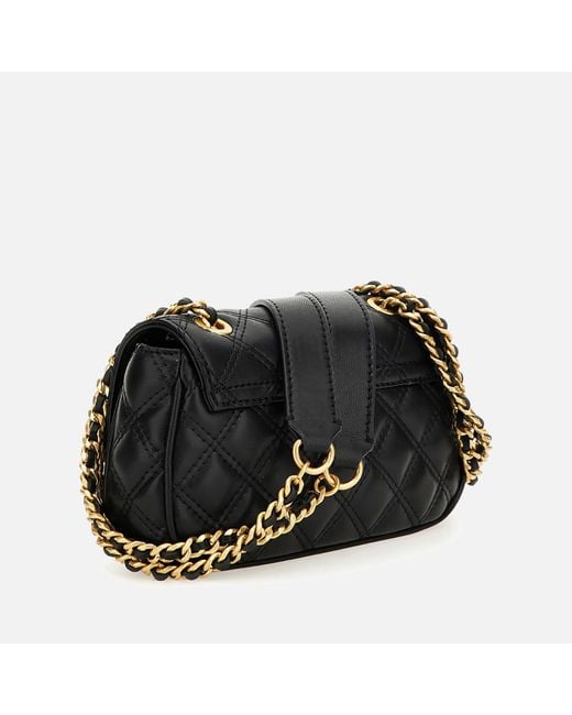 Guess Black Giully Mini Quilted Faux Leather Crossbody Bag