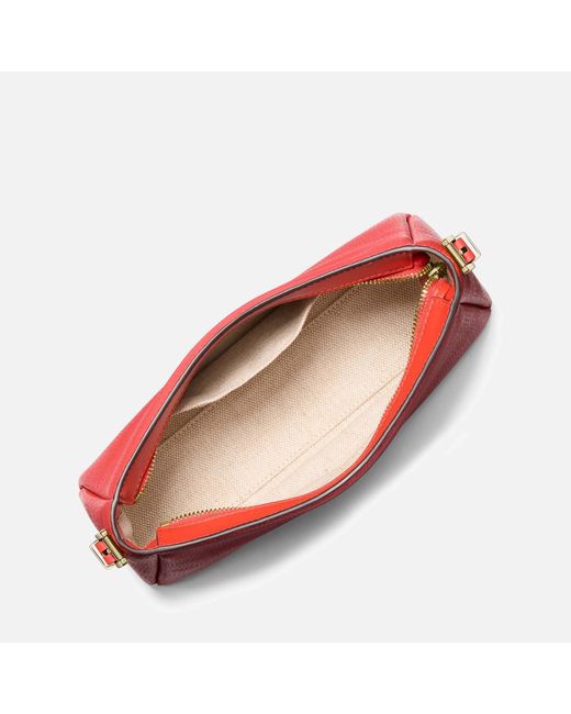 MICHAEL Michael Kors Red Moore Leather Pouchette Bag
