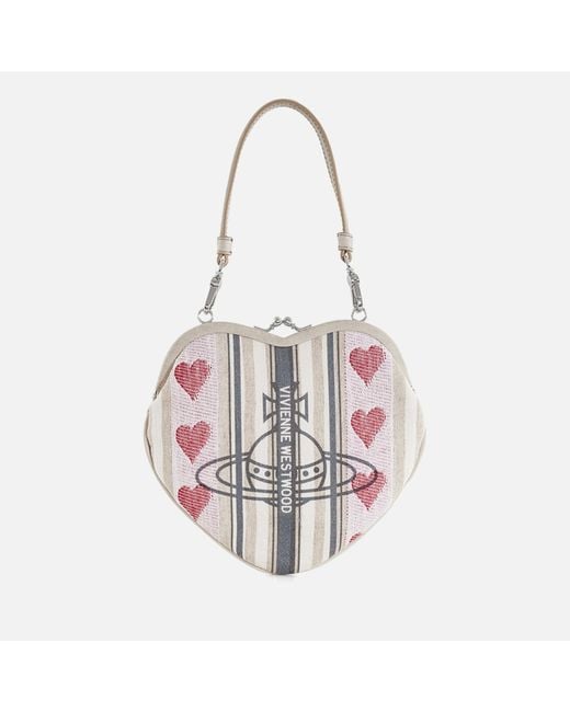 Vivienne Westwood Pink Belle Heart Frame Jacquard Purse