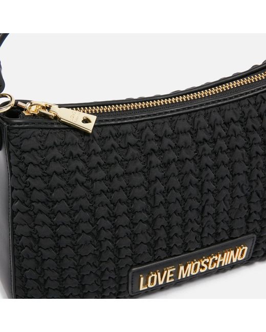 Love Moschino Black Borsa Nylon And Faux Leather Shoulder Bag