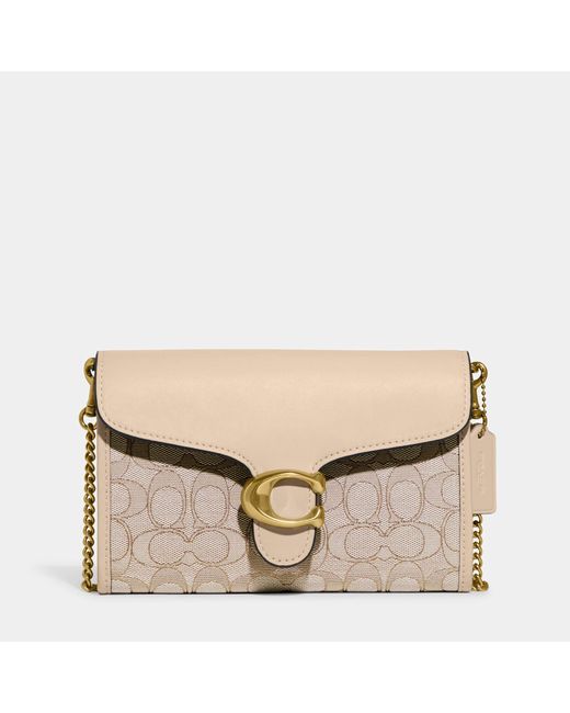soft tabby bag in signature jacquard stone ivory