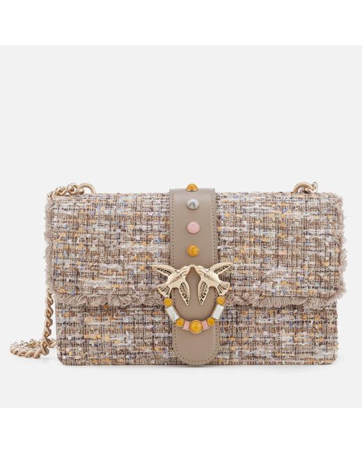 Pinko Multicolor Love Boucle Lurex Cross Body Bag