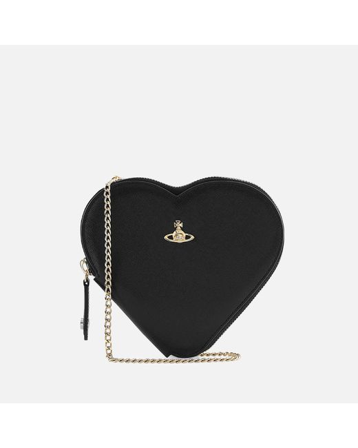 Vivienne Westwood Black New Heart Leather Cross-body Bag