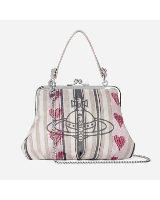 Vivienne Westwood Pink Granny Linen-blend Frame Purse