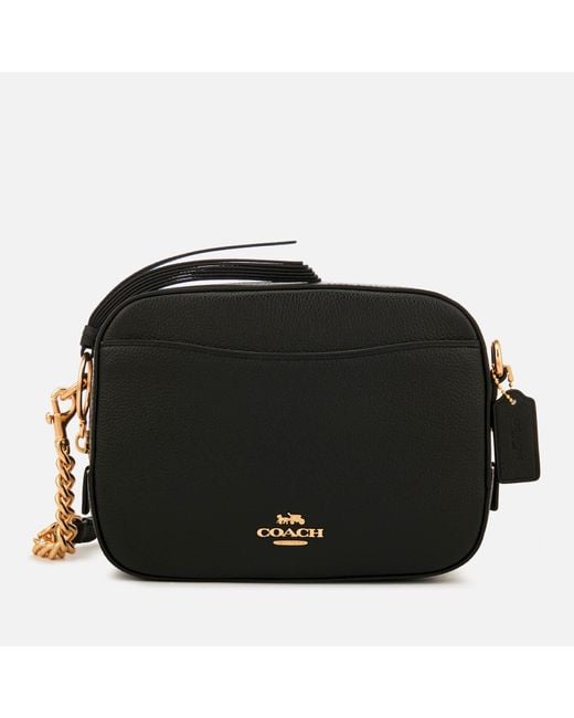 COACH Polished Pebble Leather Camera Bag in Black Lyst