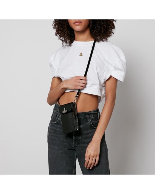 Vivienne Westwood正規品/送料関税込み Phone Holder Cross Bag Vivienne Westwood Patent Leather Crossbody Phone Bag in