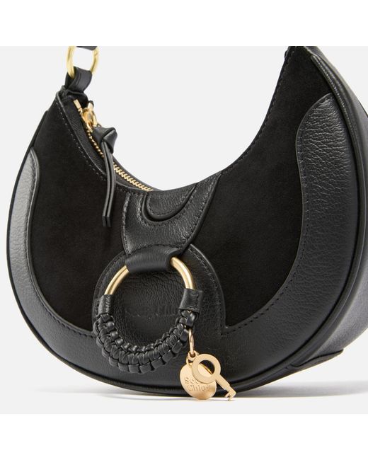 See By Chloé Black Hana Leather And Suede Shoulder Bag