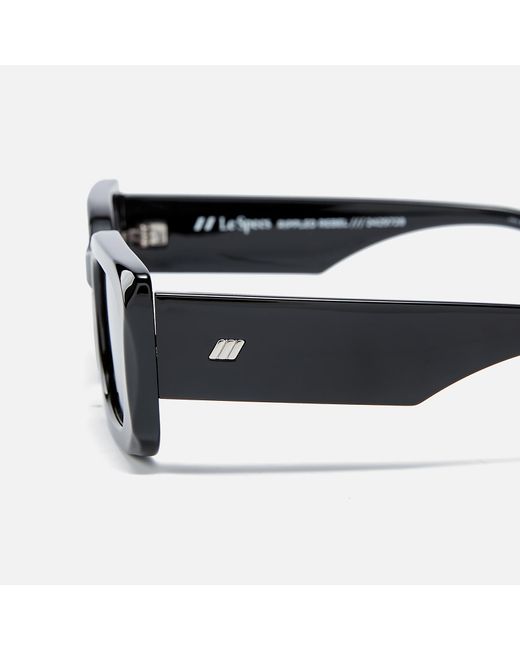 Le Specs Black Rippled Rebel Acetate Rectangular-frame Sunglasses