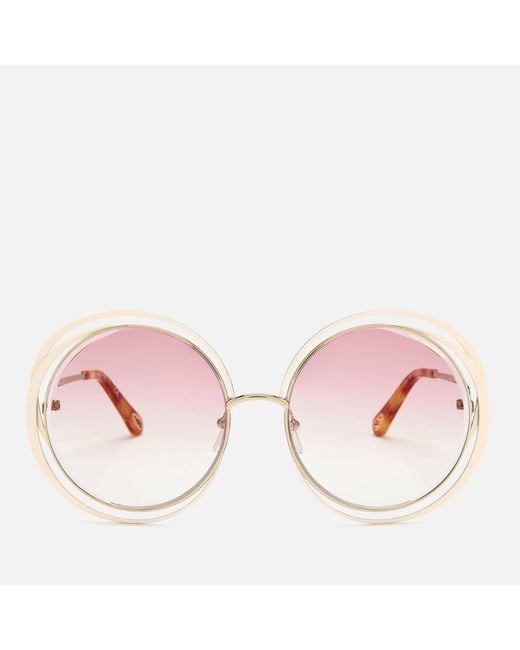 Chloé Pink Carlina Round Sunglasses