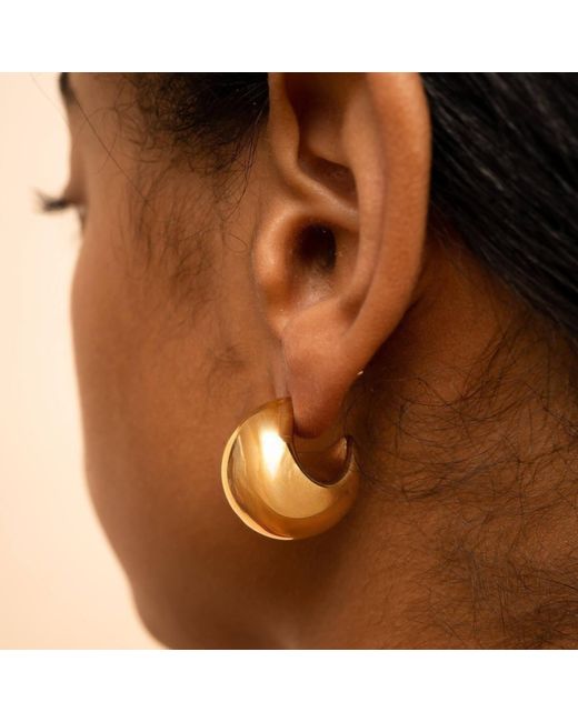 OMA THE LABEL Metallic Ewa 18 Karat Gold Plated Hoop Earrings