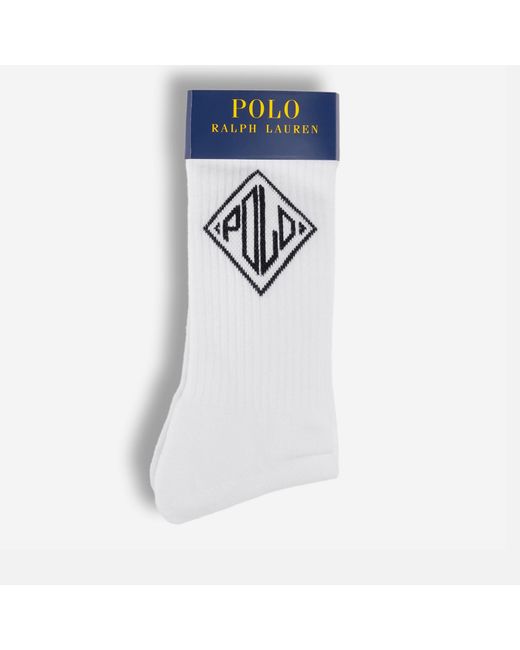 Polo Ralph Lauren White Baseball Cotton-blend Crew Socks