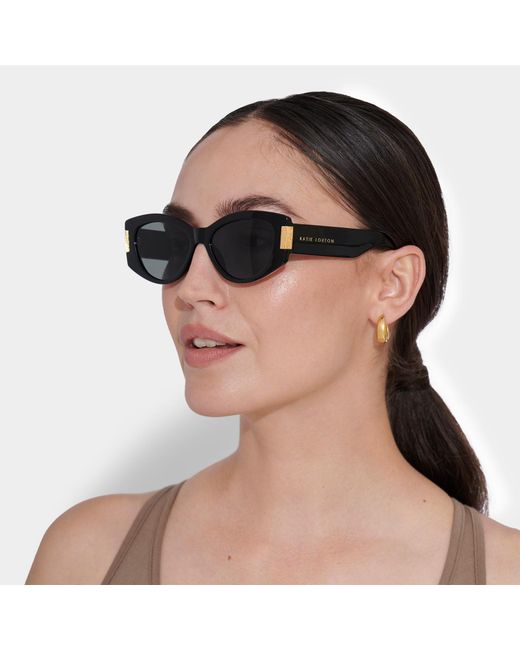 Katie Loxton Black Rimini Acetate Cat-eye Sunglasses
