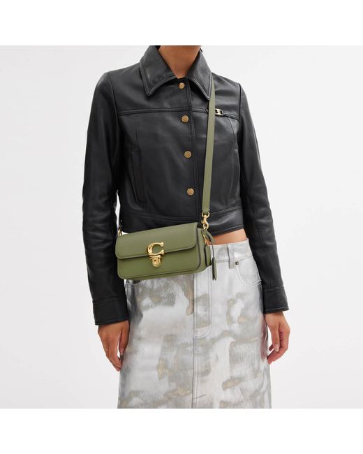 COACH Green Glovetanned Leather Studio Baguette Bag