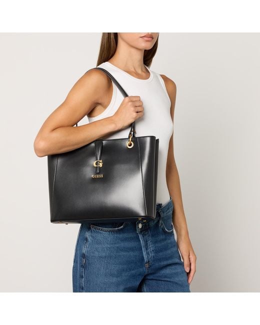 Guess Black Kuba Noel Faux Leather Tote Bag