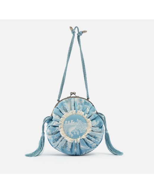 Vivienne Westwood Blue Rosie Circle Frame Denim-jacquard Bag