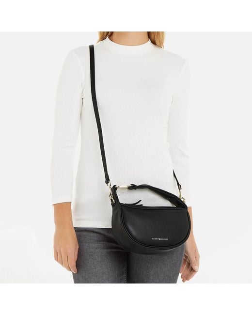 Tommy Hilfiger Black Contemporary Faux Leather Crossbody Bag