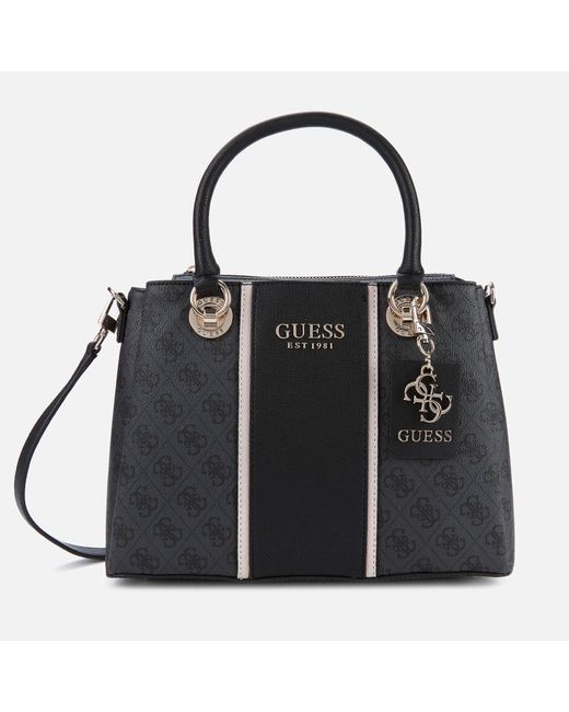 Guess Cathleen 3 Compartment Satchel in Black | Lyst