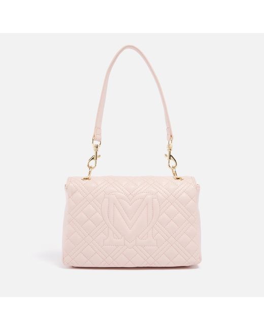 Love Moschino Pink Borsa Quilted Faux Leather Bag