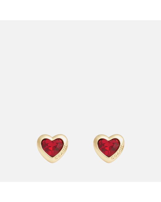 COACH Red Heart Stud Earrings