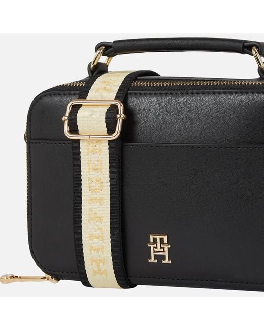 Tommy Hilfiger Black Iconic Crossbody Faux Leather Camera Bag