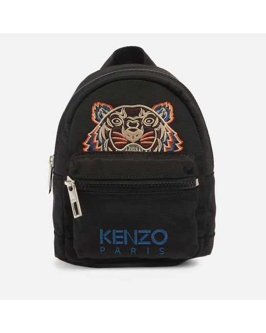 KENZO Black Kampus Embroidered Tiger Canvas Mini Backpack