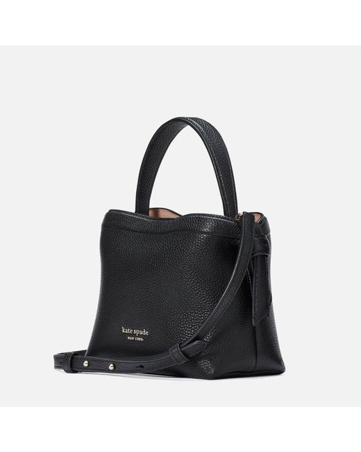 Kate Spade Black Knott Mini Pebbled Leather Crossbody Bag