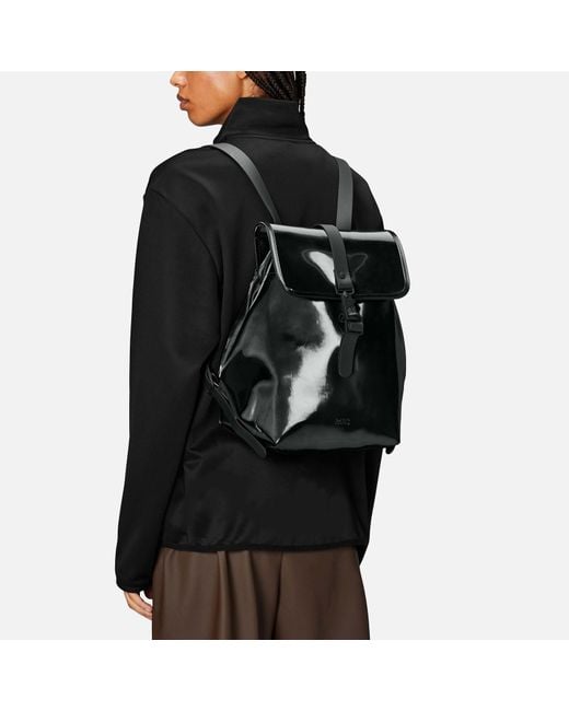 Rains Black W3 Matte Shell Bucket Backpack