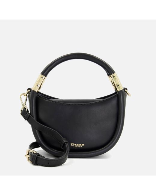 Dune Black Daphny Faux Leather Curved Bag