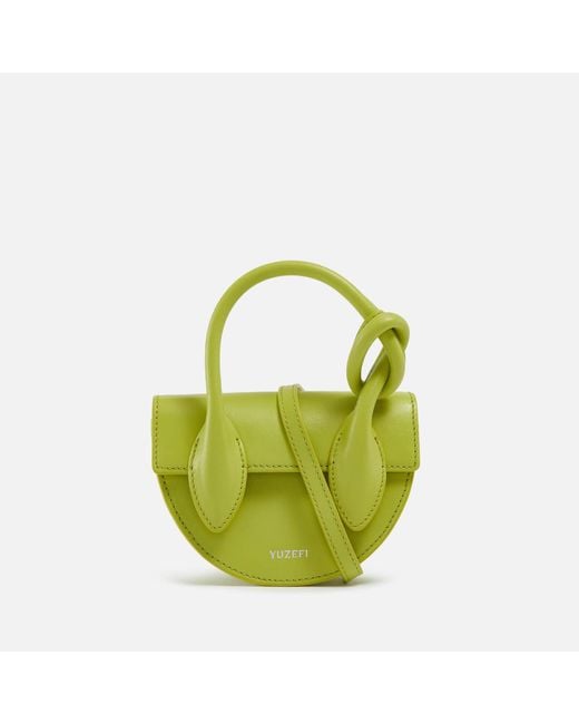 Yuzefi Green Mini Pretzel Leather Bag