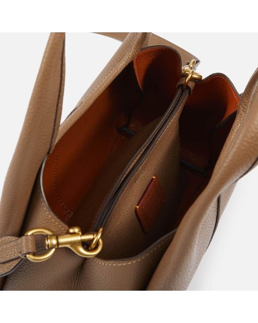 COACH Brown Lana 23 Polished Pebbled Leather Shoulder Bag