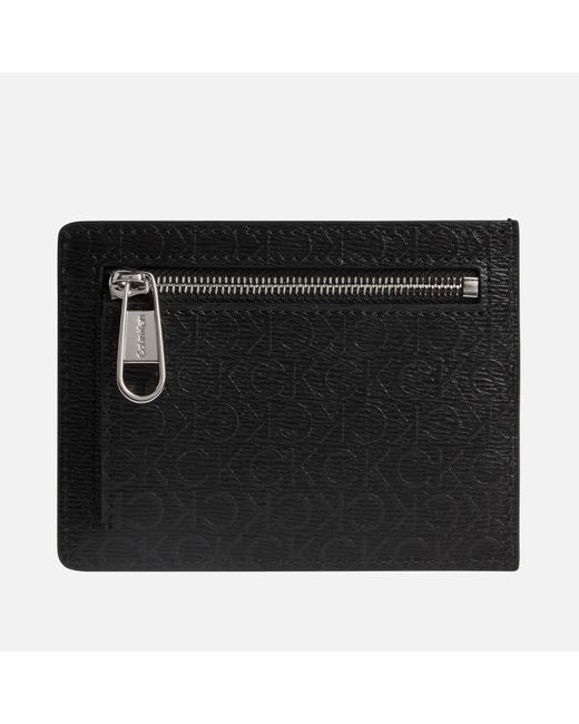 Calvin Klein Jeans Minimalism Leather Card Holder in Black for Men Lyst