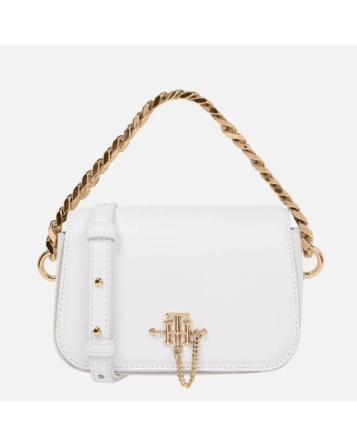 Tommy Hilfiger White Th Chain Mini Crossover Corp Bag