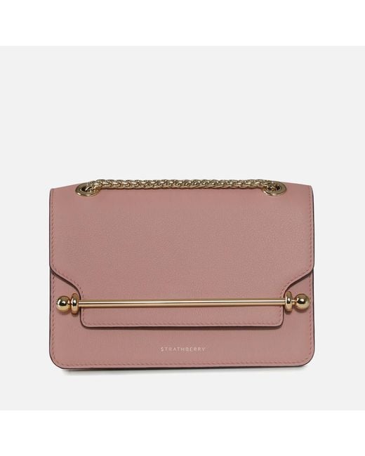 Strathberry East/West Baguette Bag OS Pink Leather